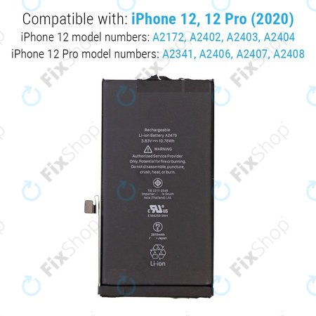 Battery για iPhone 12, 12 Pro | 2815mAh | FixPremium