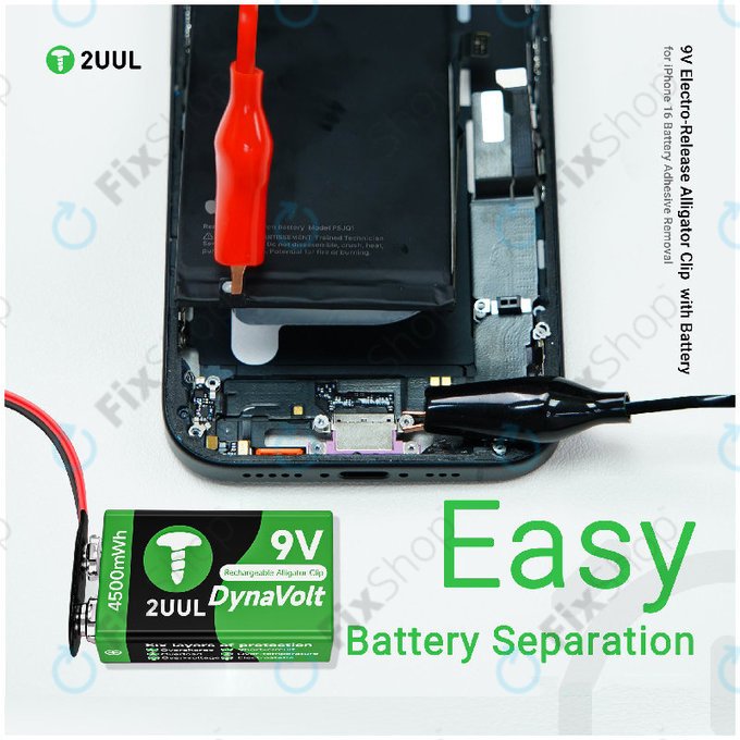 Κροκοδειλάκι με ηλεκτρονική απελευθέρωση 9V, 2UUL BT04