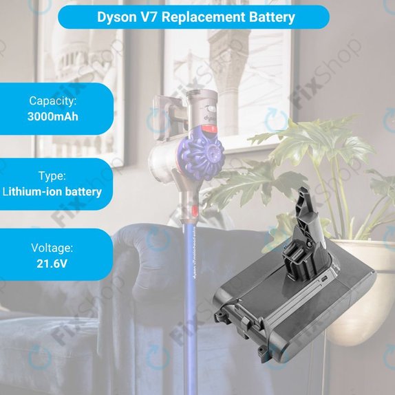 Μπαταρία για Dyson V7, 968670-02, 968670-03, 21.6V, 3000mAh