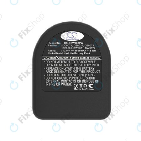 Μπαταρία για Dewalt DCD940B2, DCD910KX, 1500mAh, Ni-MH, 12V, DC9071, DE9074, HQ