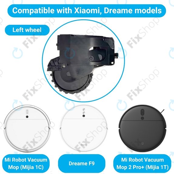 Τροχός με Κινητήρα (Αριστερός) για Xiaomi Dreame F9 | Mi Robot Vacuum Mop (Mijia 1C) | 2 Pro+ (Mijia 1T) | Μαύρο | Black
