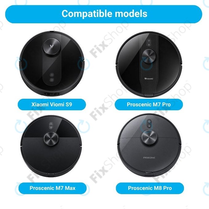 Σετ ανταλλακτικών για Xiaomi Viomi S9, Proscenic M7 Pro, M7 Max, M8 Pro (1x Κύρια βούρτσα, 2x Φίλτρο, 2x Πλαϊνή Βούρτσα, 2x Πανί Σφουγγαρίστρας, 2x Σακούλες σκόνης)