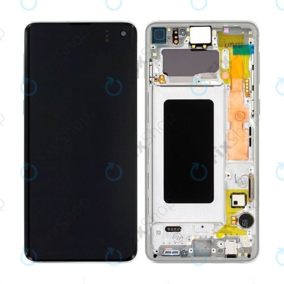 Συγκρότημα οθόνης για Samsung S10, G973F, GH82-18850B, GH82-18835B, Prism White, Service Pack