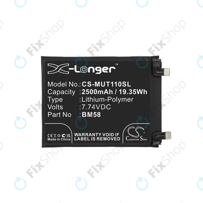 Μπαταρία για Xiaomi 11T Pro, 2500mAh, Li-Pol, 7.74 V, BM58, HQ