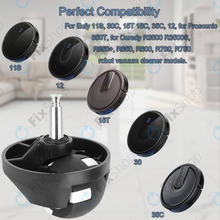 Εμπρόσθιος Τροχός για Eufy Robovac-series | Μαύρο | Black