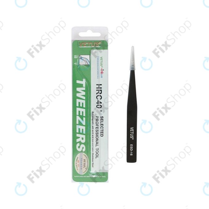 Μεταλλική Αντιστατική Λαβίδα με Ευθεία-Αιχμηρή Μύτη (128mm) για Vetus ESD-16