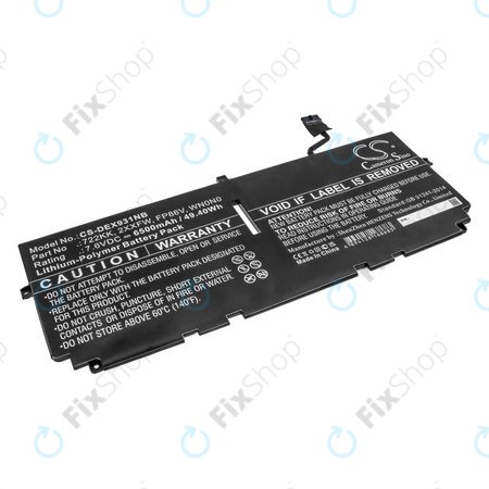 Μπαταρία για Dell XPS 13 9300, 9380, 9310, 6500mAh, Li-Pol, 7.6V, 2XXFW, HQ
