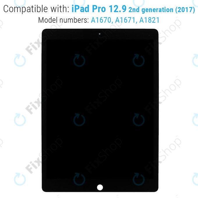 Οθόνη με οθόνη αφής + IC Board για iPad Pro 12.9 (2nd Gen 2017), Μαύρο, Black, Refurbished