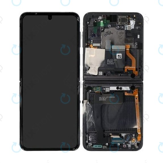 Συγκρότημα οθόνης για Samsung Z Flip 4, F721B, Graphite, Service Pack