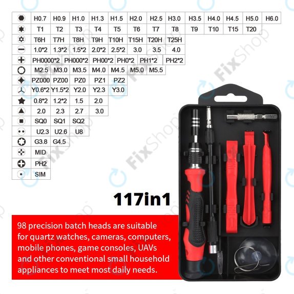 Επαγγελματικό Σετ Κατσαβιδιών για iPhone 117in1 (Red Edition) για Kingsdun
