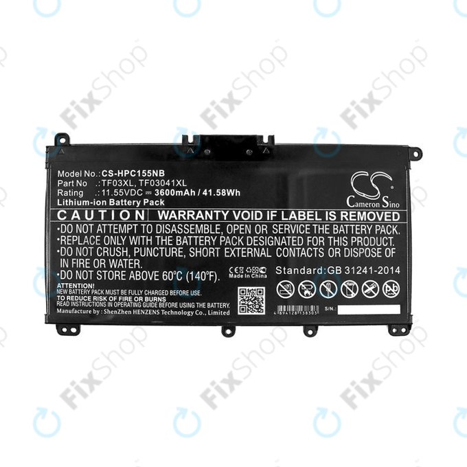 Μπαταρία για HP Pavilion 14, 15, X360, 3600mAh, Li-Ion, 11.55V, TF03XL, HQ