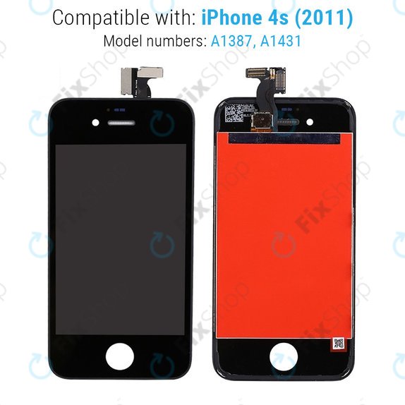 Οθόνη για iPhone 4S, Black, Αφής με πλαίσιο