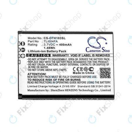 Μπαταρία για Alcatel OneTouch 1013, 1035D, 1046D, 400mAh, Li-Ion, 3.7V, TLi004FA, HQ