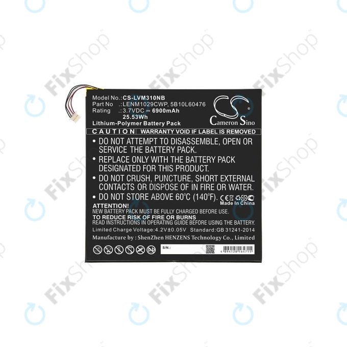 Μπαταρία για Lenovo Miix 300, Miix 310, 6900mAh, Li-Pol, 3.7V, LENM1029CWP, HQ