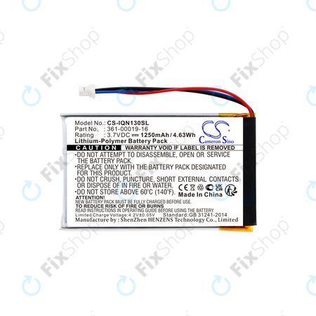 Μπαταρία για Garmin Nüvi 1300, 1350, 1370, 1390, 1490, 1250mAh, Li-Pol, 3.7V, 361-00019-16, HQ