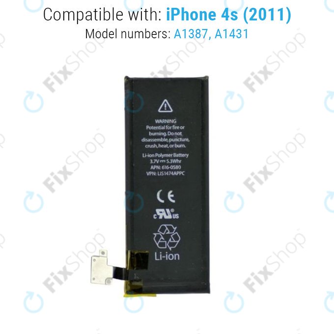 Μπαταρία για Apple iPhone 4S, 1430mAh