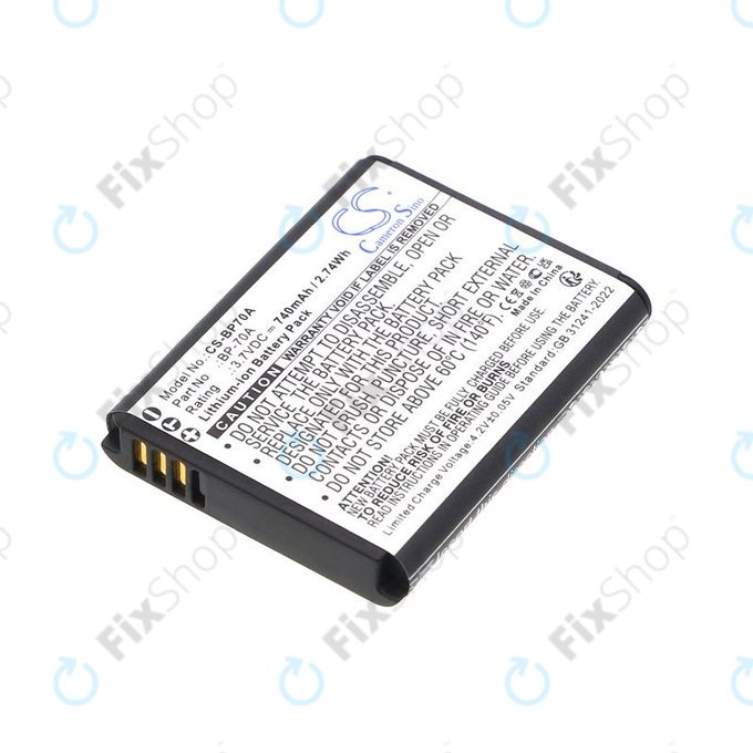 Μπαταρία για Samsung ES, ST, 740mAh, Li-Ion, 3.7V, BP-70A, HQ