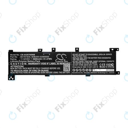 Μπαταρία για Asus A705QA, Asus F705MA-Bx030t, 3600mAh, Li-Pol, 11.52V, B31N1635, HQ