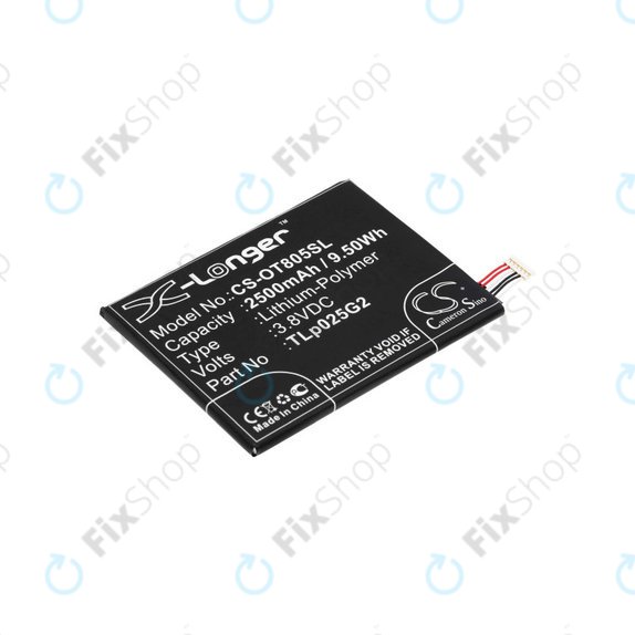 Μπαταρία για Alcatel One Touch Pixi 8", 2500mAh, Li-Pol, 3.8V, TLp025G2, HQ