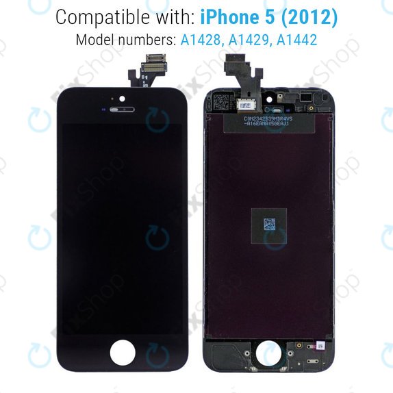 Οθόνη για iPhone 5, Black, Αφής με πλαίσιο
