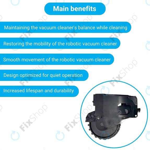 Τροχός με Κινητήρα (Αριστερός) για Xiaomi Dreame F9 | Mi Robot Vacuum Mop (Mijia 1C) | 2 Pro+ (Mijia 1T) | Μαύρο | Black