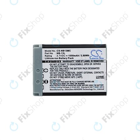 Battery για Canon Powershot G5X | G7X | G7X M2 | G7X M3 | G9X | G9X M2 | PowerShot SX620HS | SX720HS | SX730HS | SX740HS | NB-13L | Li-Ion | 1050mAh | HQ