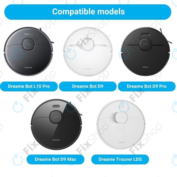 Σετ ανταλλακτικών για Xiaomi Dreame Bot L10 Pro, D9, D9 Pro, D9 Max, Trouver LDS (1x Κύρια βούρτσα, 2x Φίλτρα, 2x Πλευρικές βούρτσες, 2x Πανιά σφουγγαρίσματος)