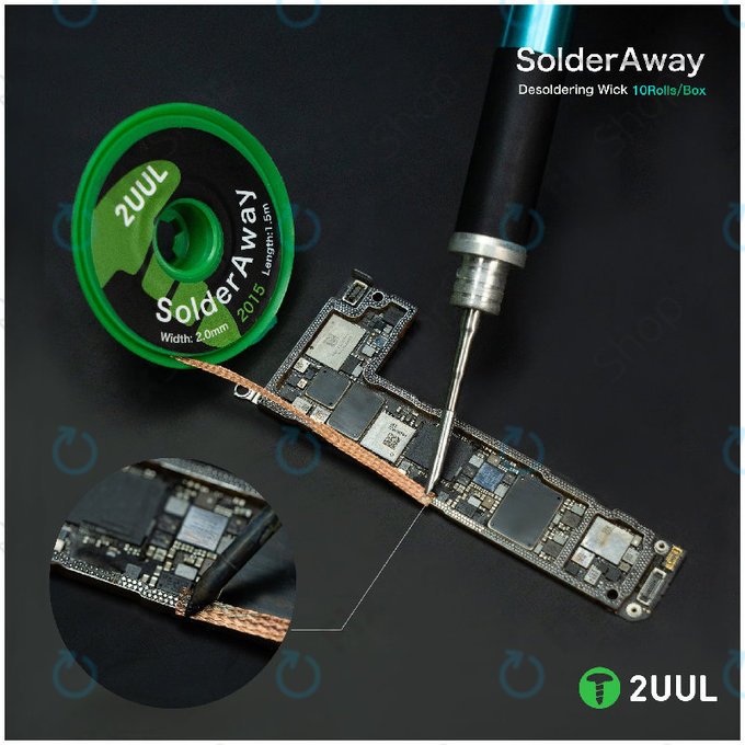 Φιτίλι αποκόλλησης υψηλής πυκνότητας, 2UUL DW11, 10 ρολά/κουτί