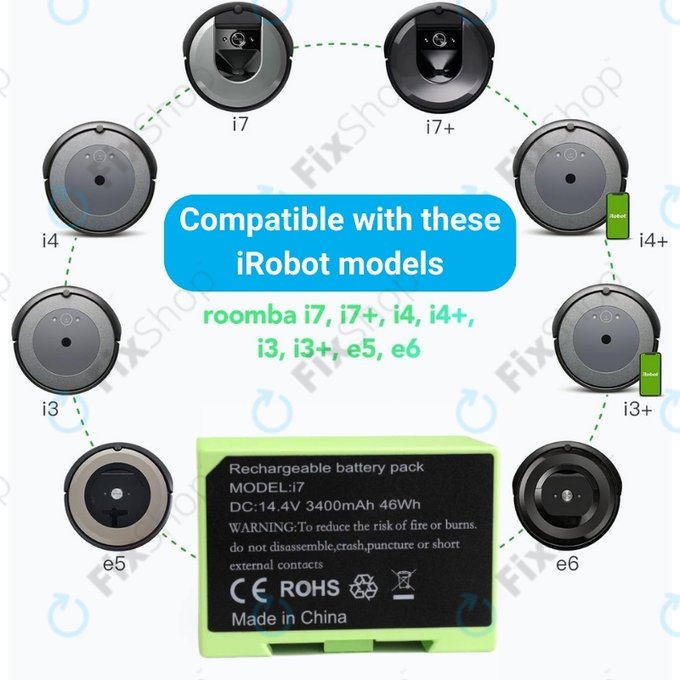 Μπαταρία για iRobot Roomba e-series, i-series, ABL-D1, 4624864, ABL-D2, 14.4V, 3400mAh