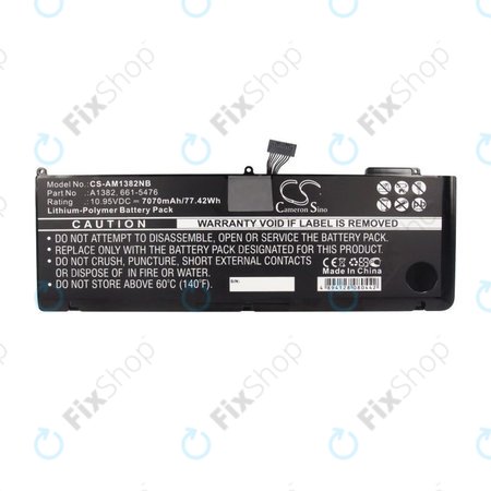 Μπαταρία για MacBook Pro 15", Αρχές 2011 – Μέσα 2012, A1286, A1382, 7070mAh, HQ