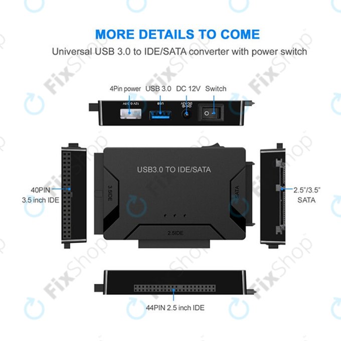 Αντάπτορας USB 3.0 σε SATA / IDE για HDD/SSD 2.5" και 3.5" και οπτικούς δίσκους
