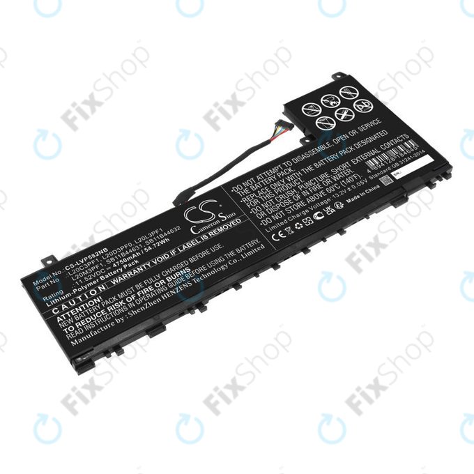 Μπαταρία για Lenovo IdeaPad 5 Pro 14ITL6, 4750mAh, Li-Pol, 11.52V, L20C3PF1, HQ