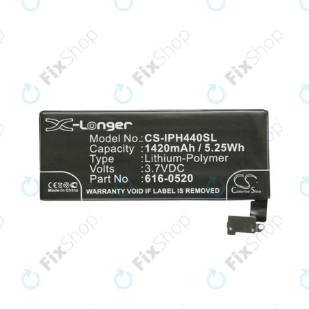 Μπαταρία για iPhone 4, 616-0520, 1420mAh, HQ