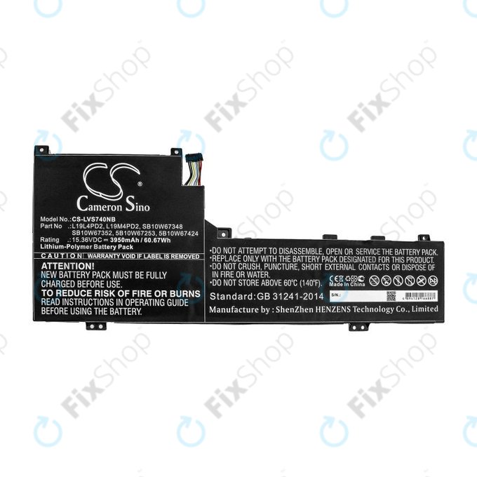 Μπαταρία για Lenovo Yoga S740 14, IdeaPad S740-14IIL, 3950mAh, Li-Pol, 15.36V, L19L4PD2, HQ