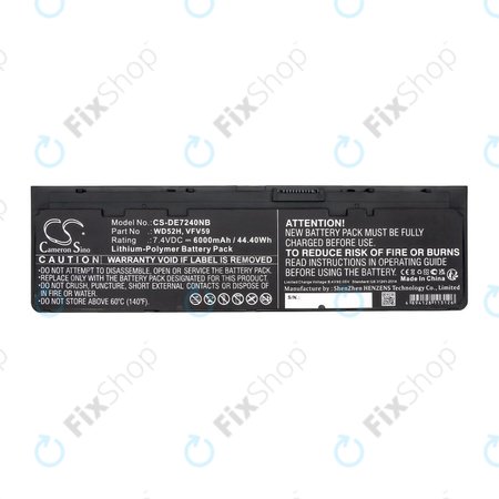 Μπαταρία για Dell Latitude E7240, 7250, 12, 6000mAh, Li-Pol, 7.4V, VFV59, HQ