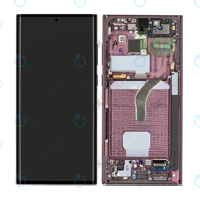 LCD Display Assembly για Samsung S22 Ultra | S908B | GH82-27488B | GH82-27489B | Burgundy | Service Pack