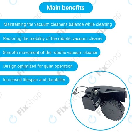 Τροχός με Κινητήρα (Αριστερός) για Roidmi EVE Plus | Μαύρο | Black