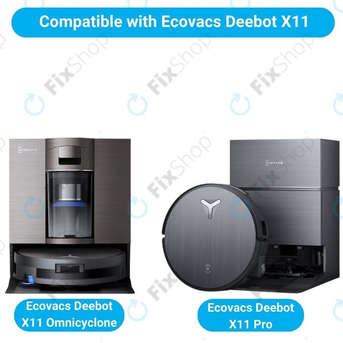Σετ ανταλλακτικών για Ecovacs Deebot X11 Pro, X11 (1x Κύρια βούρτσα, 2x Φίλτρο, 2x Πλαϊνή Βούρτσα, 2x Πανί Σφουγγαρίστρας, 2x Σακούλα σκόνης)