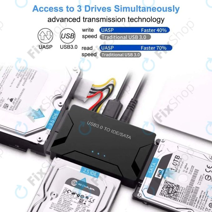 Αντάπτορας USB 3.0 σε SATA / IDE για HDD/SSD 2.5" και 3.5" και οπτικούς δίσκους