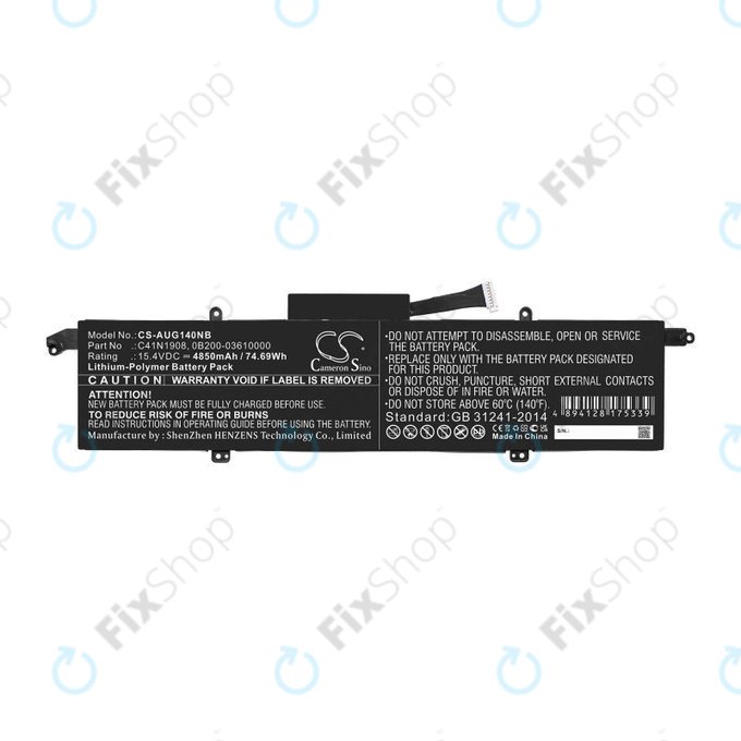 Μπαταρία για Asus ROG Zephyrus G14 Ga401, 4850mAh, Li-Pol, 15.4V, C41N1908, HQ