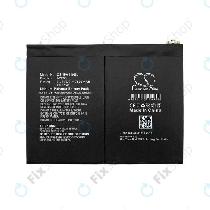 Μπαταρία για iPad Air 4th Gen 2020, 5th Gen 2022, 11 (2024), A2288, 7500mAh, HQ