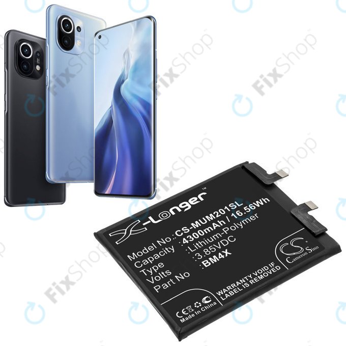 Μπαταρία για Xiaomi Mi 11, 4300mAh, Li-Pol, 3.85 V, BM4X, HQ