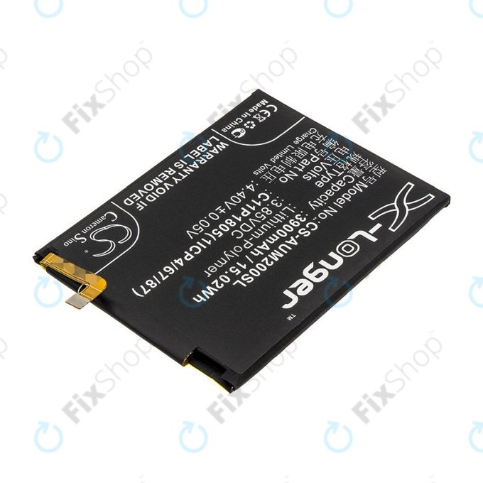 Μπαταρία για Asus Zenfone Max M2, 3900mAh, Li-Pol, 3.85V, C11P1805 (1ICP4/67/87), HQ