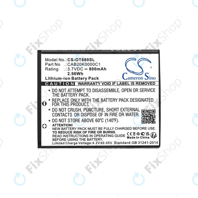 Μπαταρία για Alcatel Onetouch, 800mAh, Li-ion, 3.7V, BTR510AB, HQ