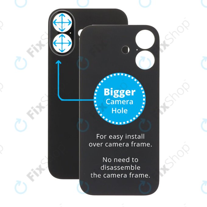 Πίσω Κάλυμμα Γυαλί με Μεγαλύτερη Τρύπα Κάμερας για iPhone 17, Black