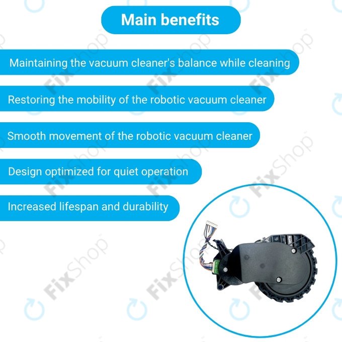 Τροχός με Κινητήρα (Αριστερός) για Xiaomi Robot Vacuum X20 | S10 | Dreame X30 | X20 | X10 Pro | Μαύρο | Black