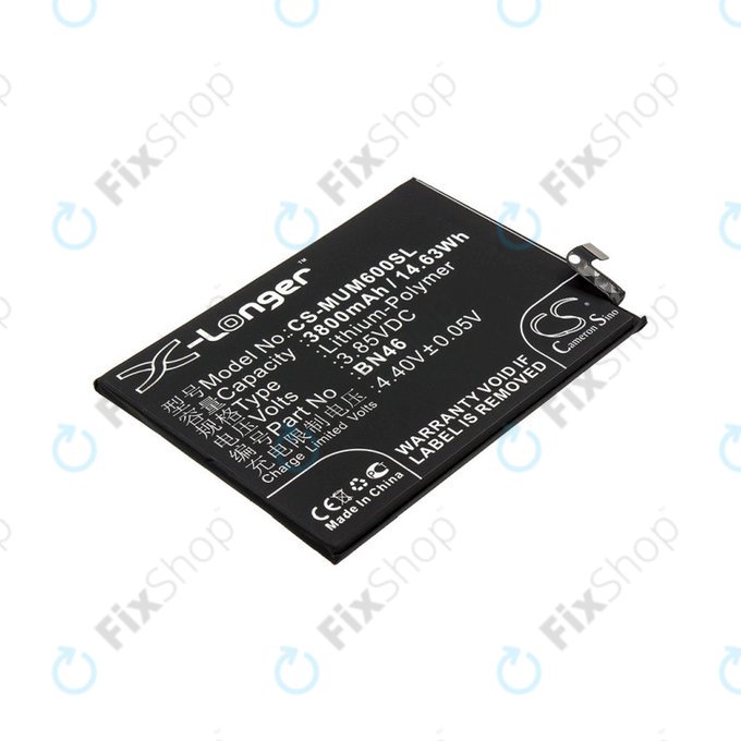Μπαταρία για Xiaomi Redmi Note 8T, 3800mAh, Li-Pol, 3.85 V, BN46, HQ