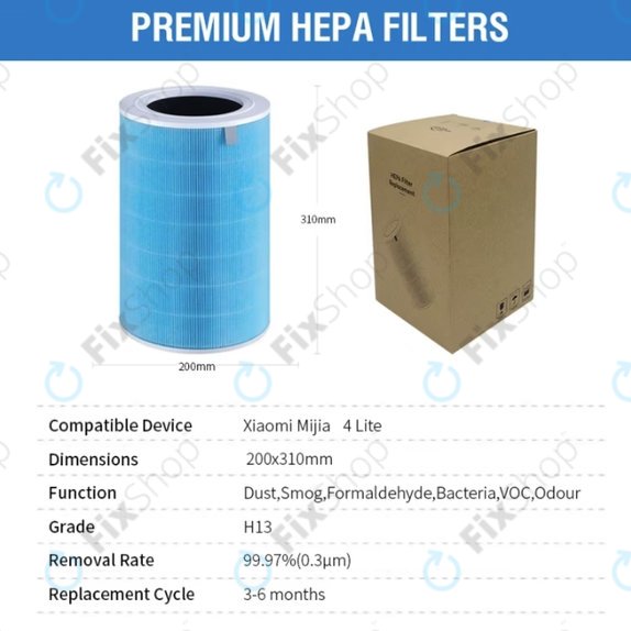HEPA φίλτρο (Αντιβακτηριδιακό) (Μπλε) για Xiaomi Mi Air Purifier 4 Lite