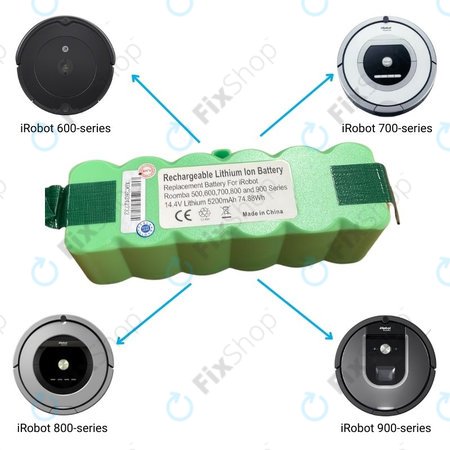 Μπαταρία για iRobot Roomba 600, 700, 800, 900-series, 2130LI, 4502233, 4374392, 14.4V, 5200mAh