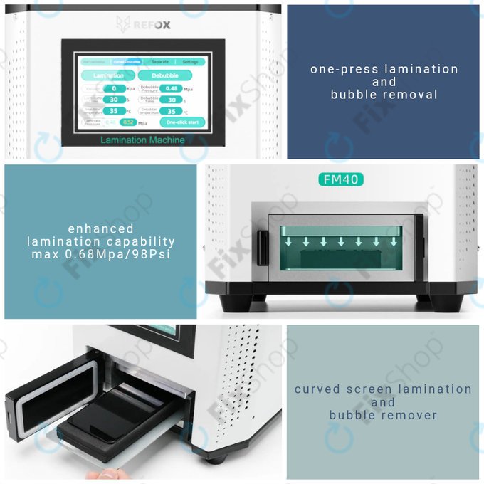 Μηχανή Ελασματοποίησης Οθόνης LCD 3in1 για Refox FM40